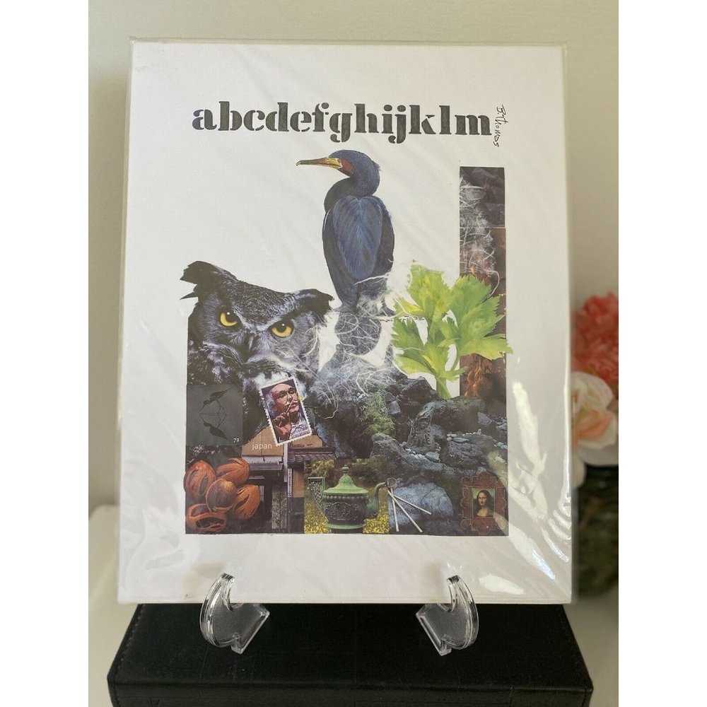 Art‎ Print by B. Thomas Alphabet Owl Bird Mona Lisa Celery Modern Print Eclectic